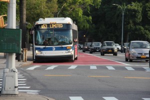 Color-Safe Bus Lane Pavement Markings on Woodhaven Blvd in Queens, NY